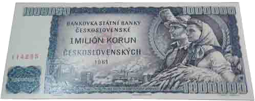 Bankovka 60g - 1.000000kč Mléčná