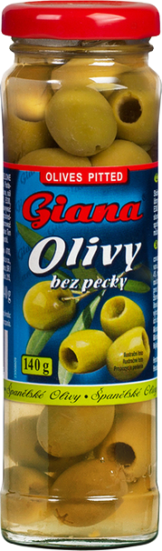 Zelené olivy 140g sklo