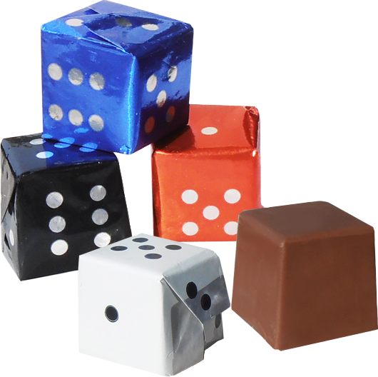 Kostky HRACÍ nugátové 145ks x 10g