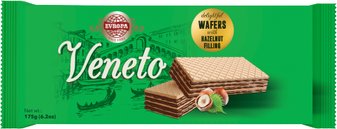 Veneto oplatky HAZELNUT 65g zelené