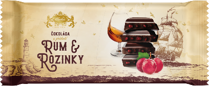 Čokoláda Rum a Rozinky 180g