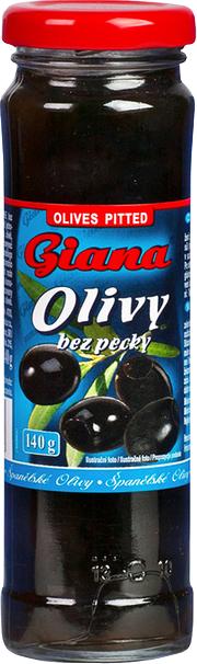 Černé olivy 140g sklo