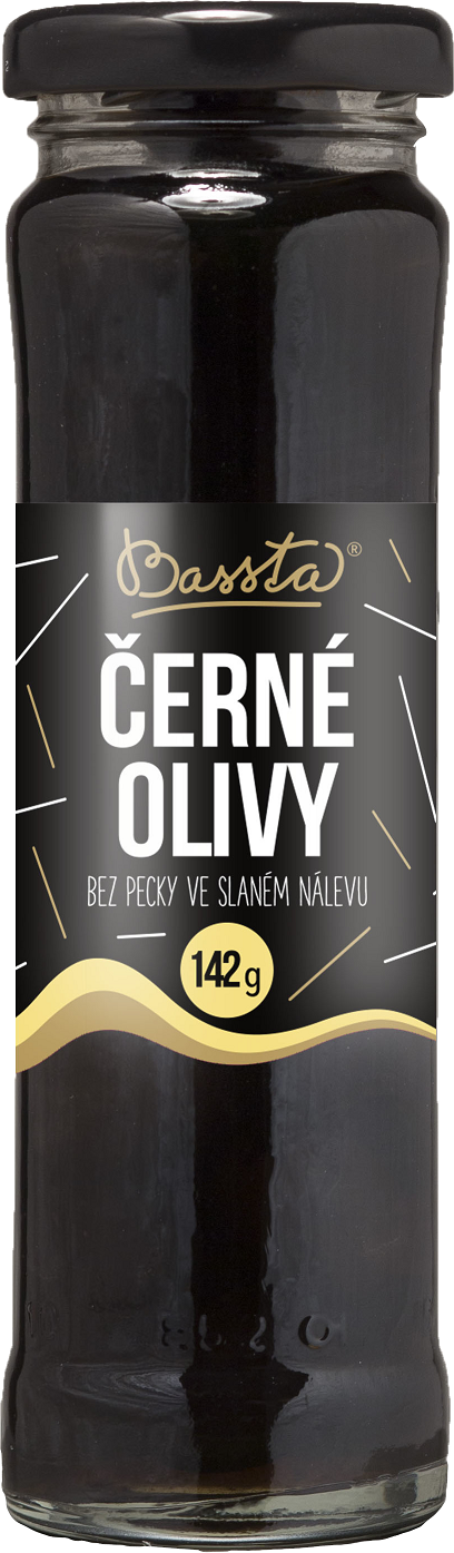 Černé oliv bez pecky 