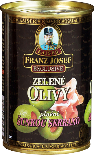 Zelené olivy se šunkou Serrano 314ml plech