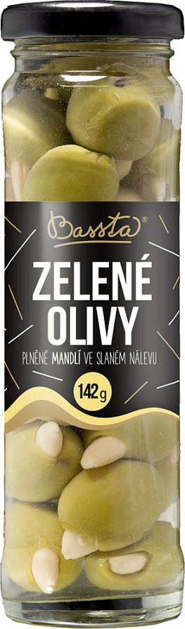 Zelené olivy s mandlí 142g